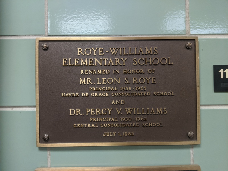 Plaque for Dr. Percy V. Williams and Mr. Leon S. Roye