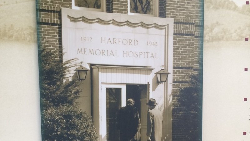 Old entrance to Harford Memorial Hospital (Havre de Grace, Maryland)