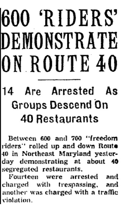 Freedom Riders March on Route 40