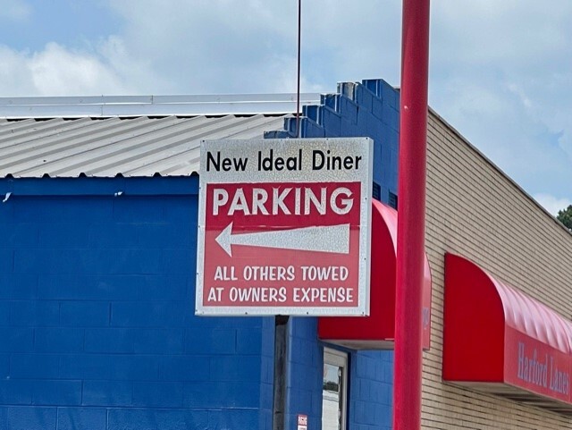 New Ideal Diner parking sign